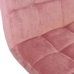 PROREGAL 2er-Set Barhocker gepolstert mit Lehne Sitzhöhe 63-87cm höhenverstellbar Samt Rosa Fuß Schwarz| Tresenhocker Barstuhl