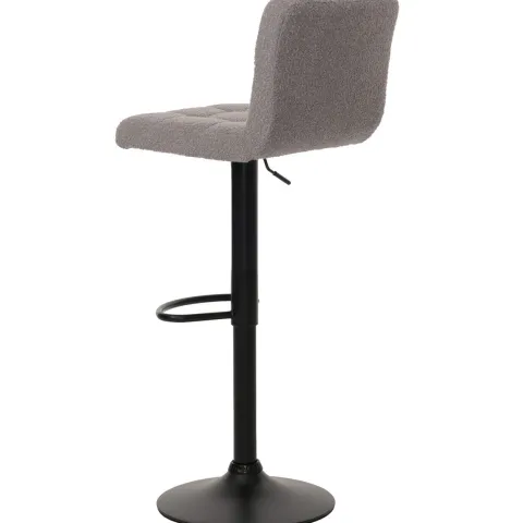 PROREGAL 2er-Set Barhocker gepolstert mit Lehne Sitzhöhe 63-83cm höhenverstellbar drehbar Stoff Boucle Grau| Tresenhocker Barstuhl