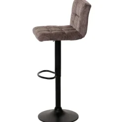 PROREGAL 2er-Set Barhocker gepolstert mit Lehne Sitzhöhe 63-83cm höhenverstellbar drehbar Stoff Chenille Braun| Tresenhocker Barstuhl