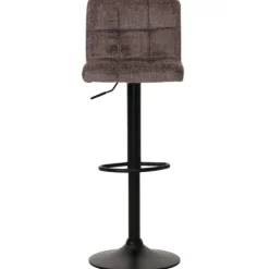 PROREGAL 2er-Set Barhocker gepolstert mit Lehne Sitzhöhe 63-83cm höhenverstellbar drehbar Stoff Chenille Braun| Tresenhocker Barstuhl