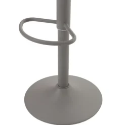 PROREGAL 2er-Set Barhocker gepolstert mit Lehne Sitzhöhe 60-82cm Fußablage drehbar Kunstleder Metall Grau Barstuhl Tresenhocker