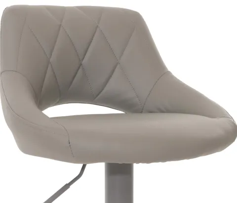 PROREGAL 2er-Set Barhocker gepolstert mit Lehne Sitzhöhe 60-82cm Fußablage drehbar Kunstleder Metall Grau Barstuhl Tresenhocker
