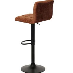 PROREGAL 2er-Set Barhocker gepolstert mit Lehne Sitzhöhe 63-83cm höhenverstellbar drehbar Stoff Chenille terracotta| Tresenhocker Barstuhl