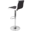 PROREGAL 2er-Set Barhocker gepolstert mit Lehne Sitzhöhe 63-87cm höhenverstellbar Stoff/Textil Dunkelgrau + Kunstleder Weiß Chromfuß| Barstuhl