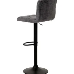PROREGAL 2er-Set Barhocker gepolstert mit Lehne Sitzhöhe 63-83cm höhenverstellbar drehbar Stoff Chenille Dunkelgrau| Tresenhocker Barstuhl