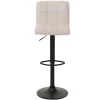 PROREGAL 2er-Set Barhocker gepolstert mit Lehne Sitzhöhe 63-83cm höhenverstellbar drehbar Stoff Chenille Creme-Beige| Tresenhocker Barstuhl