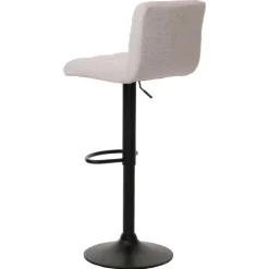 PROREGAL 2er-Set Barhocker gepolstert mit Lehne Sitzhöhe 63-83cm höhenverstellbar drehbar Stoff Chenille Creme-Beige| Tresenhocker Barstuhl