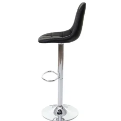PROREGAL 2er-Set Barhocker gepolstert und höhenverstellbar mit Lehne Sitzhöhe 61cm Schwarz Kunstleder Barstuhl Tresenhocker