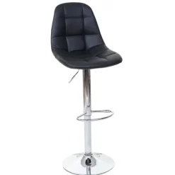 PROREGAL 2er-Set Barhocker gepolstert und höhenverstellbar mit Lehne Sitzhöhe 61cm Schwarz Kunstleder Barstuhl Tresenhocker