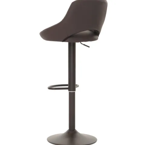 PROREGAL 2er-Set Barhocker gepolstert mit Lehne Sitzhöhe 60-82cm Fußablage drehbar Kunstleder Metall Braun Barstuhl Tresenhocker