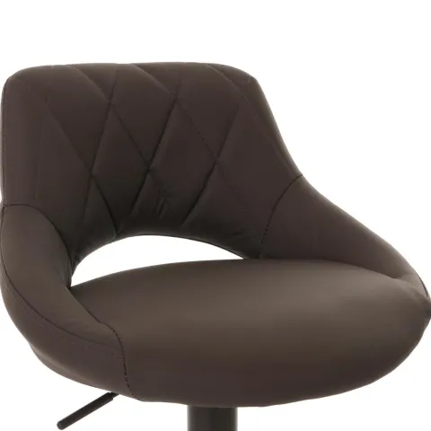 PROREGAL 2er-Set Barhocker gepolstert mit Lehne Sitzhöhe 60-82cm Fußablage drehbar Kunstleder Metall Braun Barstuhl Tresenhocker