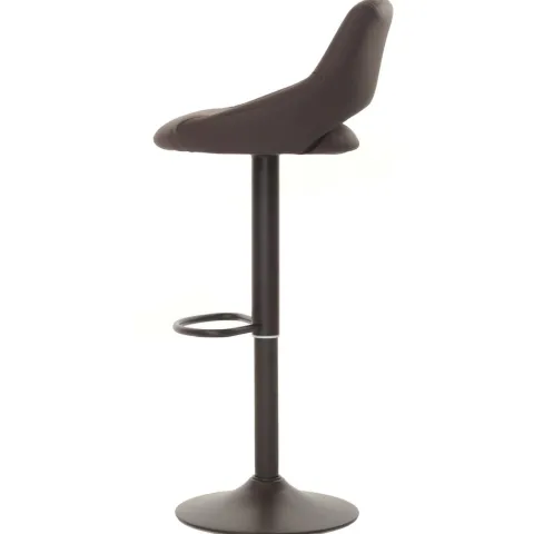 PROREGAL 2er-Set Barhocker gepolstert mit Lehne Sitzhöhe 60-82cm Fußablage drehbar Kunstleder Metall Braun Barstuhl Tresenhocker