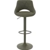 PROREGAL 2er-Set Barhocker gepolstert mit Lehne Sitzhöhe 60-82cm Fußablage drehbar Kunstleder Metall Grün Barstuhl Tresenhocker