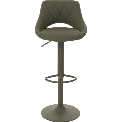 PROREGAL 2er-Set Barhocker gepolstert mit Lehne Sitzhöhe 60-82cm Fußablage drehbar Kunstleder Metall Grün Barstuhl Tresenhocker