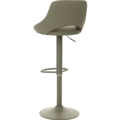 PROREGAL 2er-Set Barhocker gepolstert mit Lehne Sitzhöhe 60-82cm Fußablage drehbar Kunstleder Metall Grün Barstuhl Tresenhocker