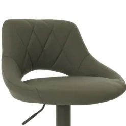 PROREGAL 2er-Set Barhocker gepolstert mit Lehne Sitzhöhe 60-82cm Fußablage drehbar Kunstleder Metall Grün Barstuhl Tresenhocker