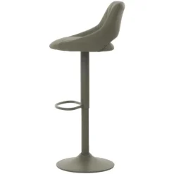 PROREGAL 2er-Set Barhocker gepolstert mit Lehne Sitzhöhe 60-82cm Fußablage drehbar Kunstleder Metall Grün Barstuhl Tresenhocker