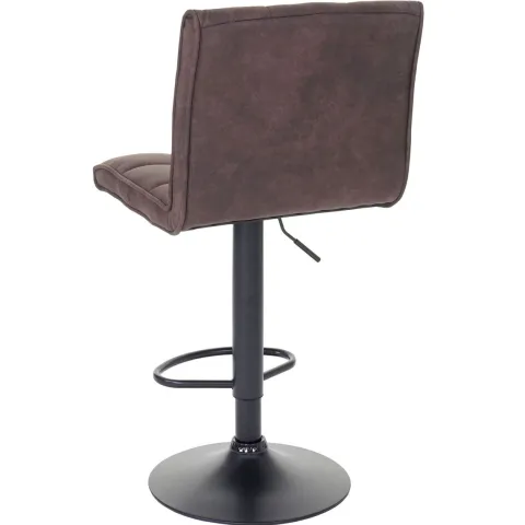PROREGAL 2er-Set Barhocker gepolstert und höhenverstellbar mit Lehne Sitzhöhe 64-85cm Wildlederimitat| vintage Dunkelbraun Barstuhl Tresenhocker