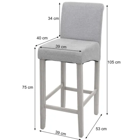 PROREGAL 2er-Set Barhocker gepolstert mit Lehne Sitzhöhe 75cm Holz Wildlederimitat dunkle Beine Stoff/Textil Barstuhl Tresenhocker