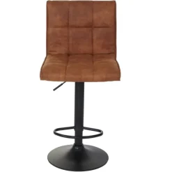 PROREGAL 2er-Set Barhocker gepolstert und höhenverstellbar mit Lehne Sitzhöhe 64-85cm Wildlederimitat| vintage hellbraun Barstuhl Tresenhocker