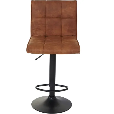 PROREGAL 2er-Set Barhocker gepolstert und höhenverstellbar mit Lehne Sitzhöhe 64-85cm Wildlederimitat| vintage hellbraun Barstuhl Tresenhocker