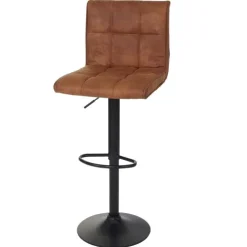 PROREGAL 2er-Set Barhocker gepolstert und höhenverstellbar mit Lehne Sitzhöhe 64-85cm Wildlederimitat| vintage hellbraun Barstuhl Tresenhocker