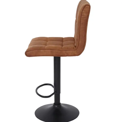 PROREGAL 2er-Set Barhocker gepolstert und höhenverstellbar mit Lehne Sitzhöhe 64-85cm Wildlederimitat| vintage hellbraun Barstuhl Tresenhocker