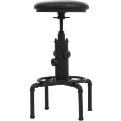 PROREGAL 2er-Set Barhocker gepolstert Sitzhöhe 62-85cm Schwarz Barstuhl Tresenhocker höhenverstellbar drehbar Industrial Metall Kunstleder