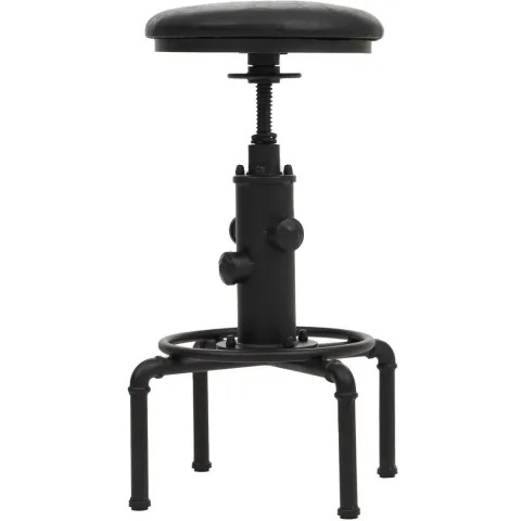 PROREGAL 2er-Set Barhocker gepolstert Sitzhöhe 62-85cm Schwarz Barstuhl Tresenhocker höhenverstellbar drehbar Industrial Metall Kunstleder