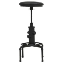 PROREGAL 2er-Set Barhocker gepolstert Sitzhöhe 62-85cm Schwarz Barstuhl Tresenhocker höhenverstellbar drehbar Industrial Metall Kunstleder