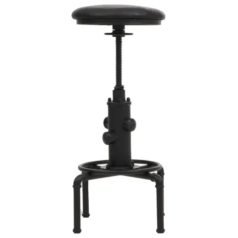 PROREGAL 2er-Set Barhocker gepolstert Sitzhöhe 62-85cm Schwarz Barstuhl Tresenhocker höhenverstellbar drehbar Industrial Metall Kunstleder