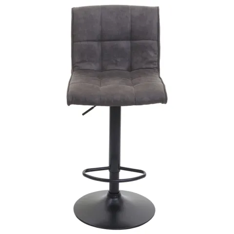 PROREGAL 2er-Set Barhocker gepolstert und höhenverstellbar mit Lehne Sitzhöhe 64-85cm Wildlederimitat| vintage Dunkelgrau Barstuhl Tresenhocker