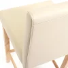 PROREGAL 2er-Set Barhocker gepolstert mit Lehne Barstuhl Kunstleder Sitzhöhe 74cm helle Füße| Creme