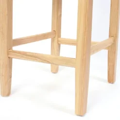 PROREGAL 2er-Set Barhocker gepolstert mit Lehne Barstuhl Kunstleder Sitzhöhe 74cm helle Füße| Creme