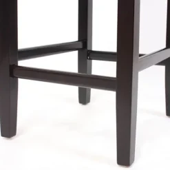 PROREGAL 2er-Set Barhocker gepolstert mit Lehne Barstuhl Kunstleder Sitzhöhe 74cm dunkle Füße| Schwarz