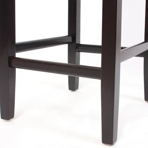 PROREGAL 2er-Set Barhocker gepolstert mit Lehne Barstuhl Kunstleder Sitzhöhe 74cm dunkle Füße| Schwarz