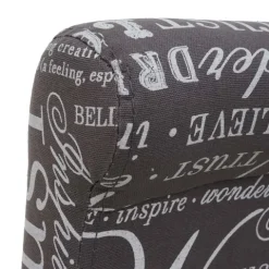 PROREGAL 2er-Set Barhocker gepolstert mit Lehne Sitzhöhe 75cm Holz Schriftzug Grau dunkle Beine Stoff/Textil Barstuhl Tresenhocker