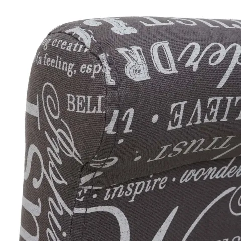 PROREGAL 2er-Set Barhocker gepolstert mit Lehne Sitzhöhe 75cm Holz Schriftzug Grau dunkle Beine Stoff/Textil Barstuhl Tresenhocker