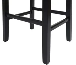 PROREGAL 2er-Set Barhocker gepolstert mit Lehne Sitzhöhe 75cm Holz Schriftzug Grau dunkle Beine Stoff/Textil Barstuhl Tresenhocker