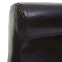 PROREGAL 2er-Set Barhocker gepolstert mit Lehne Sitzhöhe 75cm Holz Braun dunkle Beine Leder Barstuhl Tresenhocker
