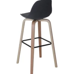 PROREGAL 2er-Set Barhocker mit Lehne, einfach Sitzhöhe 76cm Textil Dunkelgrau Barstuhl Tresenhocker mit Lehne