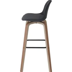 PROREGAL 2er-Set Barhocker mit Lehne, einfach Sitzhöhe 76cm Textil Dunkelgrau Barstuhl Tresenhocker mit Lehne