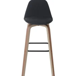 PROREGAL 2er-Set Barhocker mit Lehne, einfach Sitzhöhe 76cm Textil Dunkelgrau Barstuhl Tresenhocker mit Lehne