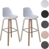PROREGAL 2er-Set Barhocker mit Lehne, einfach Sitzhöhe 76cm Kunstleder Weiß Barstuhl Tresenhocker mit Lehne