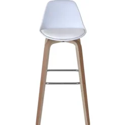 PROREGAL 2er-Set Barhocker mit Lehne, einfach Sitzhöhe 76cm Kunstleder Weiß Barstuhl Tresenhocker mit Lehne