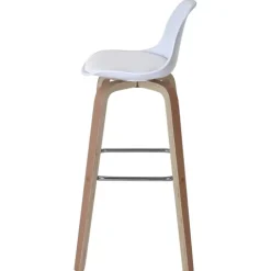 PROREGAL 2er-Set Barhocker mit Lehne, einfach Sitzhöhe 76cm Kunstleder Weiß Barstuhl Tresenhocker mit Lehne