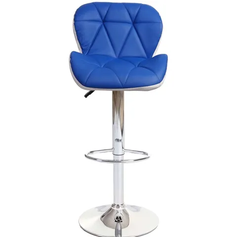 PROREGAL 2er-Set Barhocker mit Lehne Sitzhöhe 62-83cm höhenverstellbar Kunstleder Blau Barstuhl Tresenhocker
