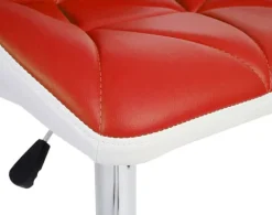 PROREGAL 2er-Set Barhocker mit Lehne Sitzhöhe 62-83cm höhenverstellbar Kunstleder Rot Barstuhl Tresenhocker