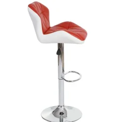 PROREGAL 2er-Set Barhocker mit Lehne Sitzhöhe 62-83cm höhenverstellbar Kunstleder Rot Barstuhl Tresenhocker