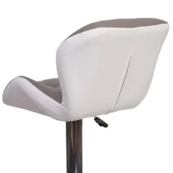 PROREGAL 2er-Set Barhocker mit Lehne Sitzhöhe 62-83cm höhenverstellbar Kunstleder Taupe-grau Barstuhl Tresenhocker